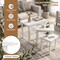 White Wood Nesting Tables Set 3PCS Space-Saving Farmhouse Side Tables